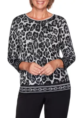Classics Animal LUREX Sweater by Alfred Dunner