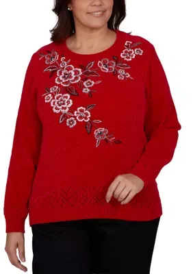 Classics Embroidered Yoke Top (poly Chenille) by Alfred Dunner