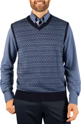 Fairisle Sweater Vest - Denim by Tailorbyrd