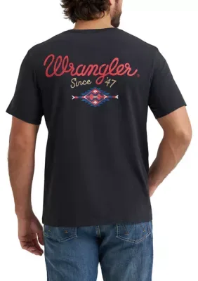 Short Sleeve Branded Back Graphic Regular Fit T-Shirt by Wrangler
