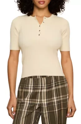 Ribbed Henley Tee by Sanctuary