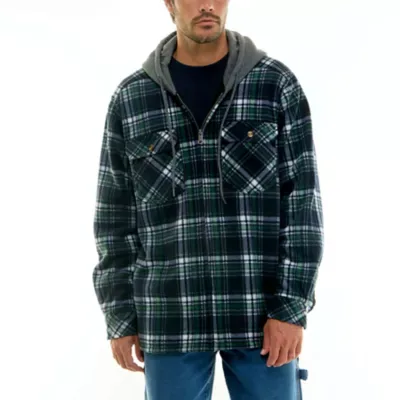Workwear Micro Fleece Bonded Sherpa Hooded Full Zip Jacket by Hallstatt