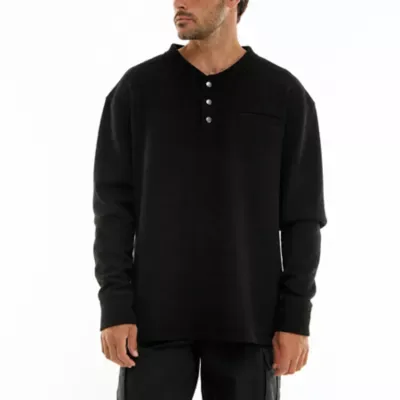 Workwear Micro Fleece Bonded Thermal Henley Pullover by Hallstatt