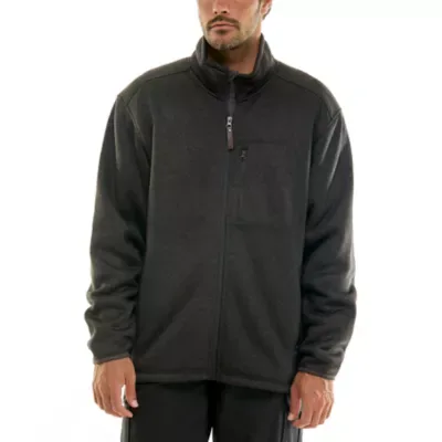 Workwear Butter Sherpa-Lined Sweater Fleece Full Zip Jacket by Hallstatt