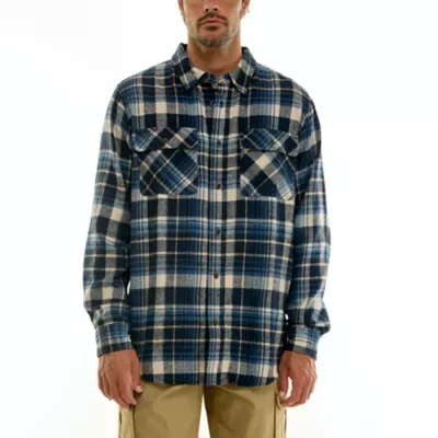 Workwear Long Sleeve 2-Pocket Flannel Shirt with Pen Slot by Hallstatt