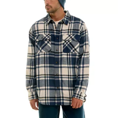 Workwear Long Sleeve 2-Pocket Flannel Shirt with Pen Slot