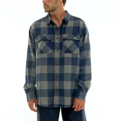 Workwear Long Sleeve 2-Pocket Flannel Shirt with Pen Slot