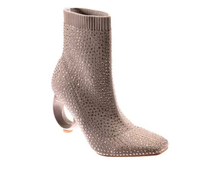 Barbie Knitted Bootie W/ Stones on a Circular Hole Heel by Ninety Union