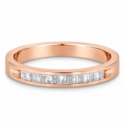 10K Rose Gold over.925 Sterling Silver 1/5 Cttw Diamond Channel-Set Stackable Band Ring (H-I Color, I1-I2 Clarity) by Haus of Brilliance