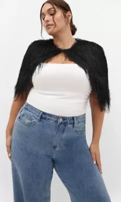 Susie Fringe Capelet by City Chic