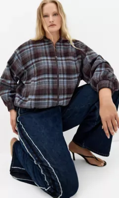 Mila Check Bomber Jacket by City Chic