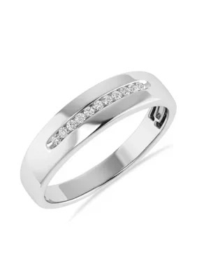 Wedding Band 0.10 Ctw Natural Diamond Band in 10K White Gold by Alessandra Bettini