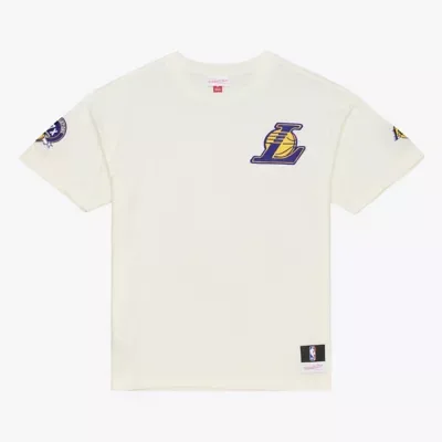 NBA Los Angeles Lakers Hardwood Classics Chainstitch Premium T-Shirt by Mitchell & Ness