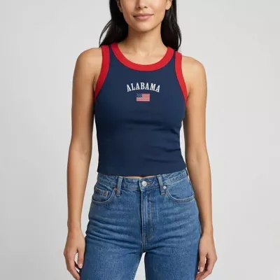 Alabama Crimson Tide NCAA Alabama Tide Americana Wordmark Ribbed Tank Top by Uscape Apparel