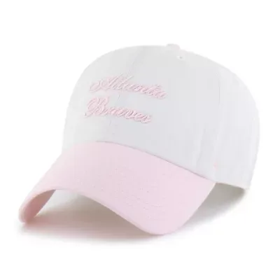 MLB White/Pink Atlanta Braves Gelato Two-Tone Clean Up Adjustable Hat by 47