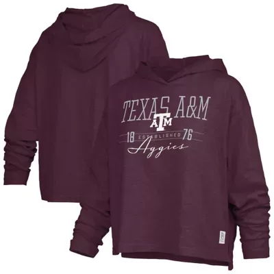 NCAA Texas A&M Aggies Castillo Slub Waist Length Long Sleeve Hooded T-Shirt by Pressbox