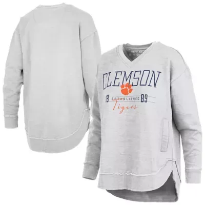 NCAA Clemson Tigers Marcus East Hall Poncho V-Neck Sweatshirt by Pressbox