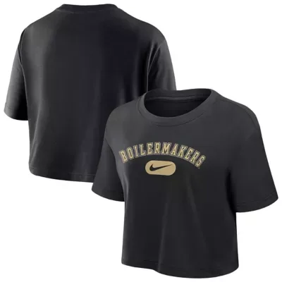NCAA Purdue Boilermakers Dri-FIT Cropped T-Shirt by Nike