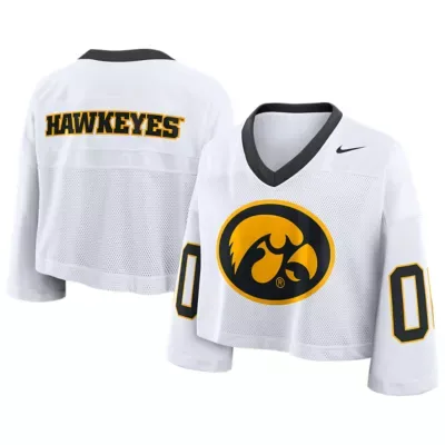 NCAA Iowa Hawkeyes Oversized Logo Cropped Fashion Jersey by Nike