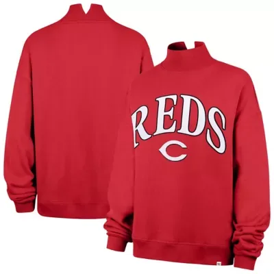 MLB Cincinnati Reds Oversized Vantage Mock Neck Sweatshirt by 47