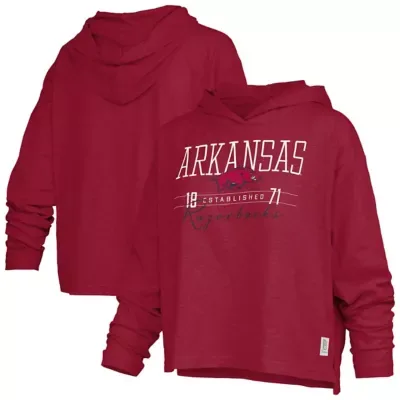 NCAA Arkansas Razorbacks Castillo Slub Waist Length Long Sleeve Hooded T-Shirt by Pressbox