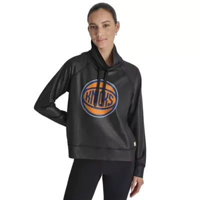 NBA New York Knicks Honeycomb Mesh Funnel Neck Long Sleeve Top by DKNY