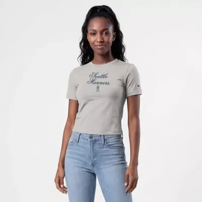 MLB Seattle Mariners Soft-Touch Fitted Cropped T-Shirt by Champion