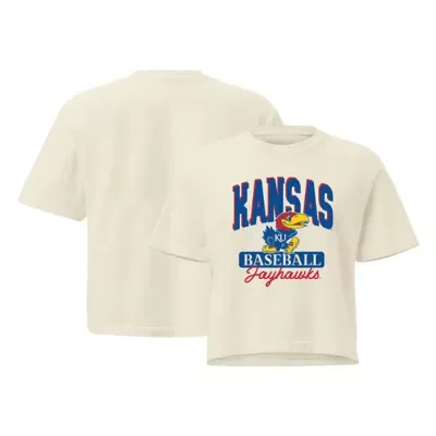 NCAA Kansas Jayhawks Baseball Mascot Cropped T-Shirt by Image One