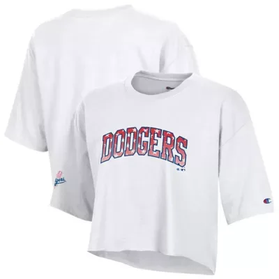 MLB Los Angeles Dodgers Boyfriend Cropped Americana T-Shirt by Champion