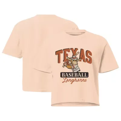 NCAA Texas Longhorns Baseball Mascot Cropped T-Shirt by Image One