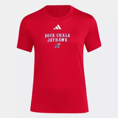 NCAA Kansas Jayhawks Locker Slogan Pre-Game T-Shirt by adidas