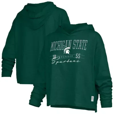 NCAA Michigan State Spartans Castillo Slub Waist Length Long Sleeve Hooded T-Shirt by Pressbox
