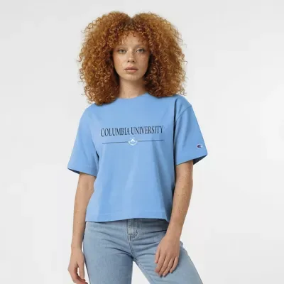 Columbia University NCAA Light University Waist Length Wordmark T-Shirt by Champion