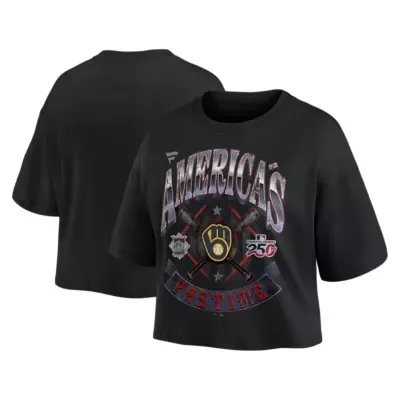 MLB Milwaukee Brewers Americana Crop T-Shirt by Fanatics
