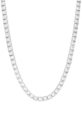 Topaz and.925 Sterling Silver 3MM Tennis Necklace by Belk & Co