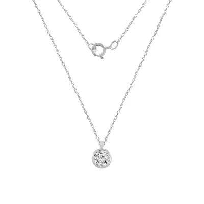 10K White Gold PrincessCut Solitaire Studs by Peace Love World