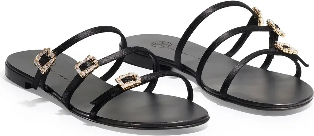 Eclipse Satin Flat Sandals by Temperley London