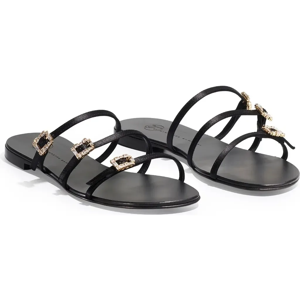 Eclipse Satin Flat Sandals by Temperley London
