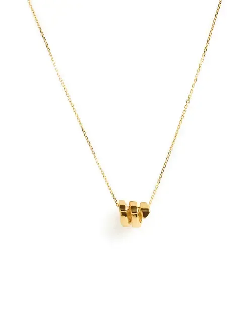 Elegant Gold Barrel Pendant Necklace by ZARUX