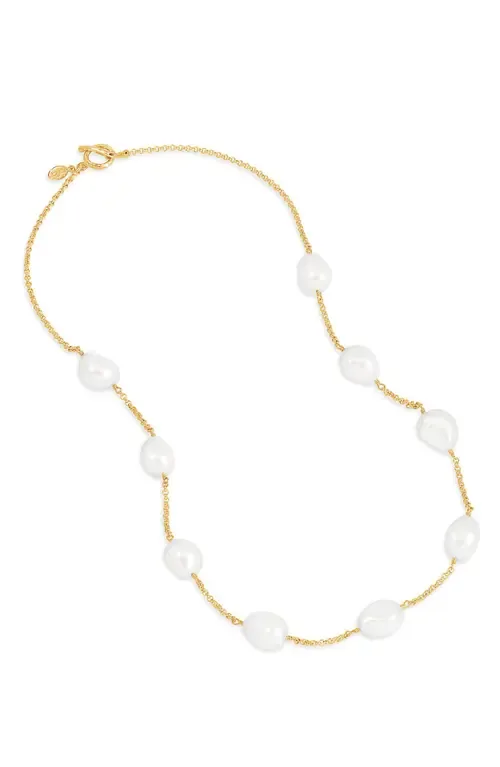 White Baroque Pearl Chain Necklace