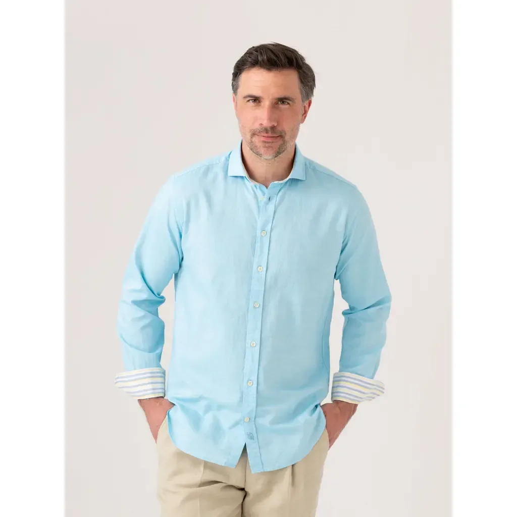 Cotton Linen Long Sleeve Shirt by Koy Clothing