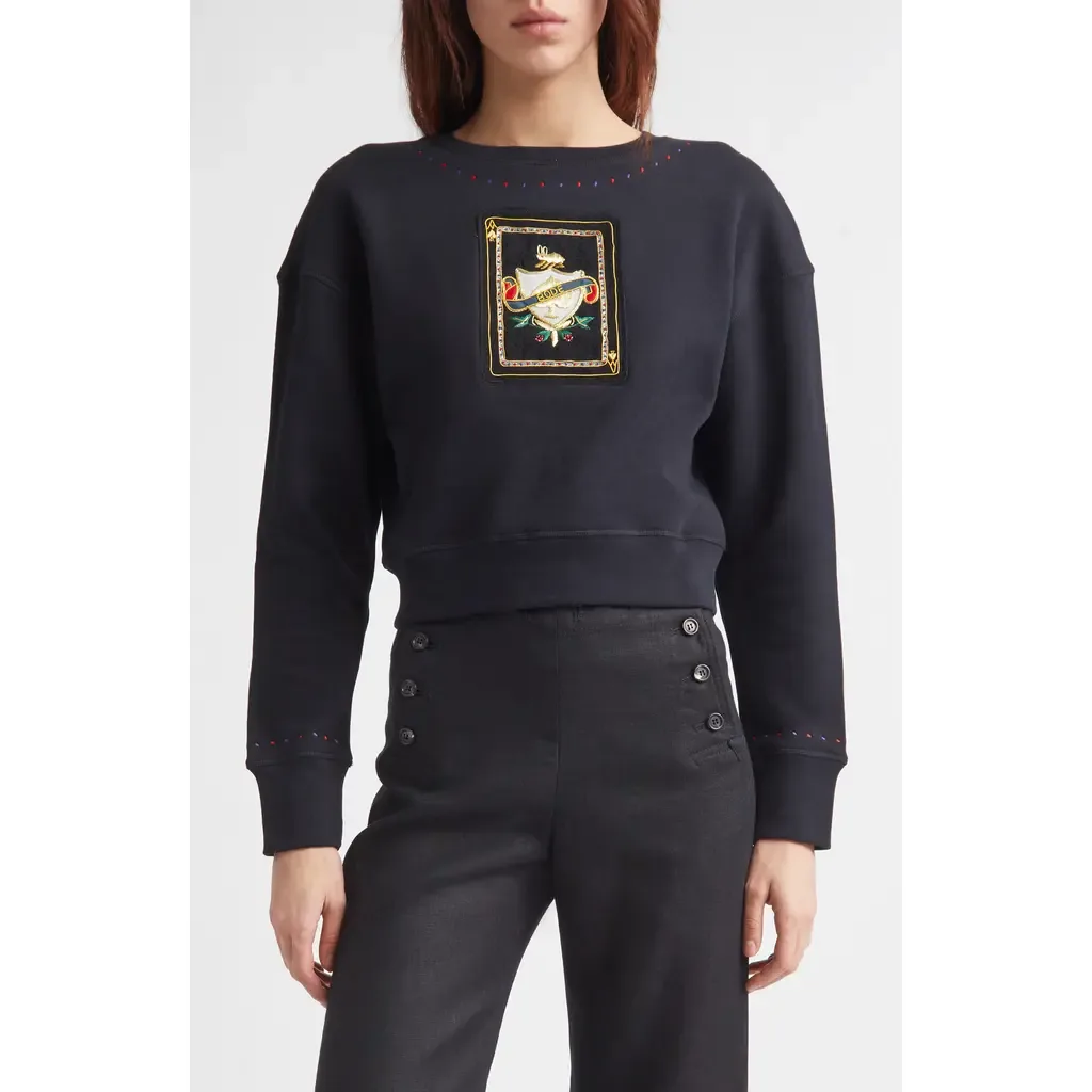 Bullion Card Cotton Graphic Sweatshirt by Bode