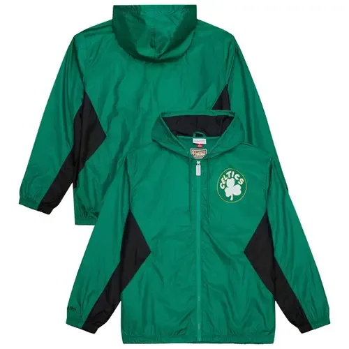 Mitchell & Ness Kelly Green Boston Celtics Playmaker Full-Zip Hooded Windbreaker Jacket by Mitchell & Ness