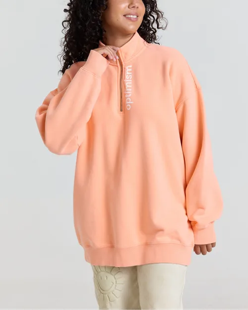 Optimism Oversized 3/4 Zip Up Sweatshirt by Samii Ryan
