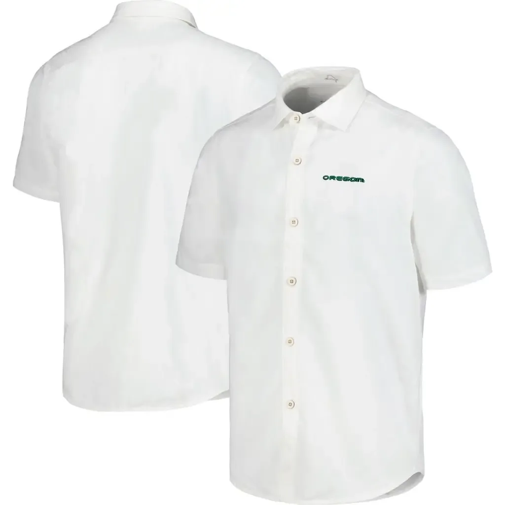 Tommy Bahama Oregon Ducks Coconut Point Palm Vista IslandZone Camp Button-Up Shirt by Tommy Bahama