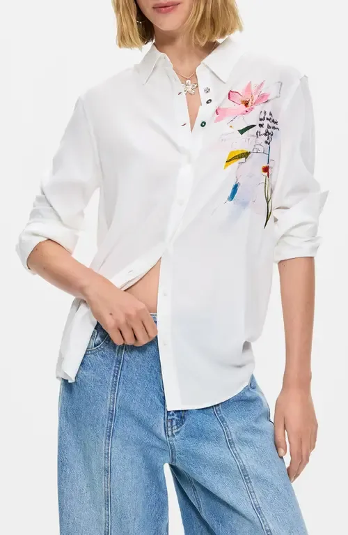 Screenprint Button-Up Shirt by Desigual