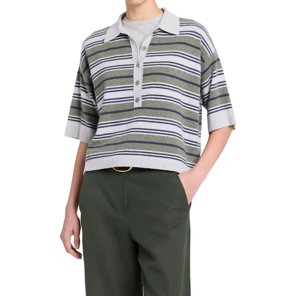 Striped SS Polo Sweater