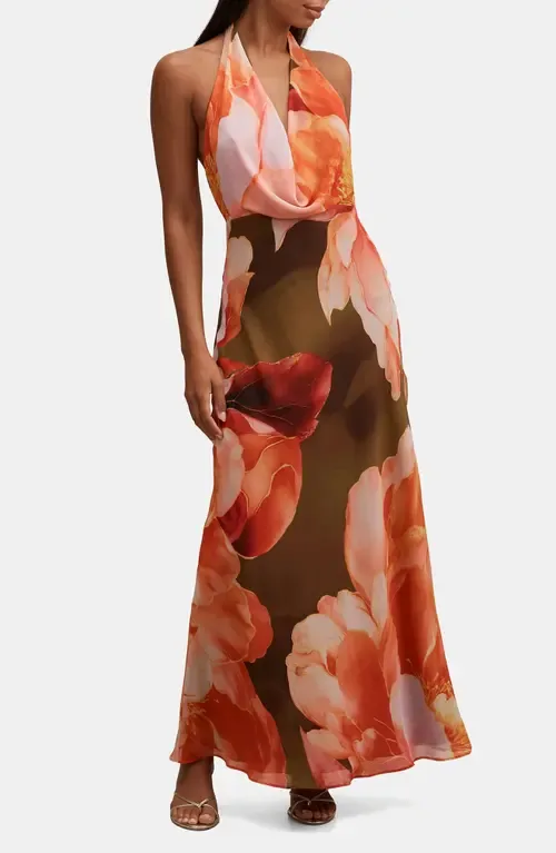 Marina Cowl Neck Halter Gown by Ever New