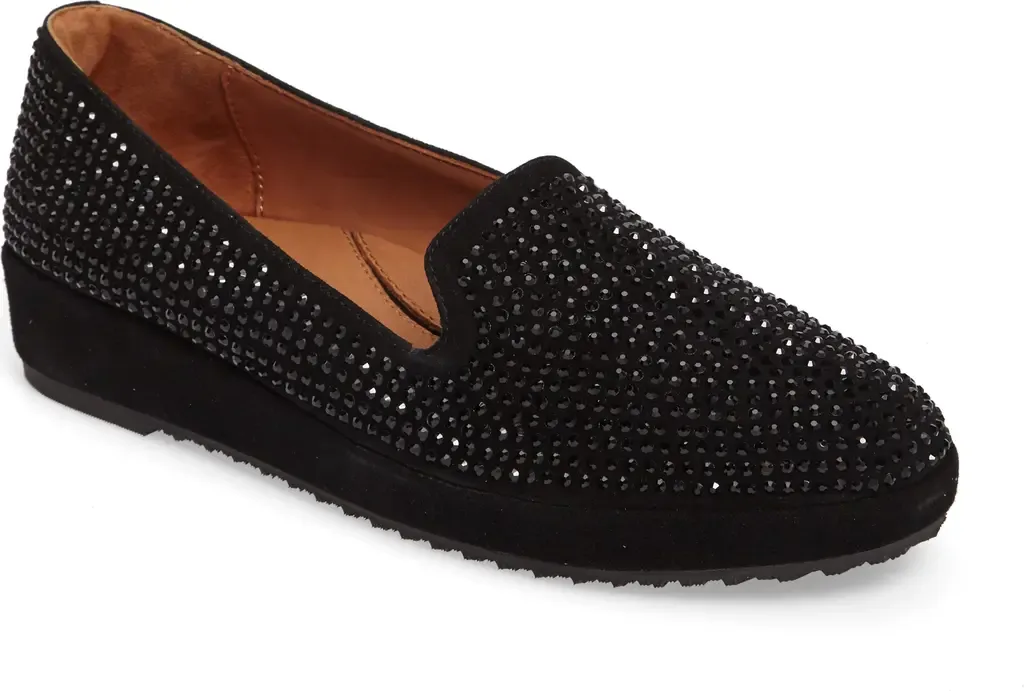 Correze Embellished Loafer in Black Suede by L'Amour des Pieds