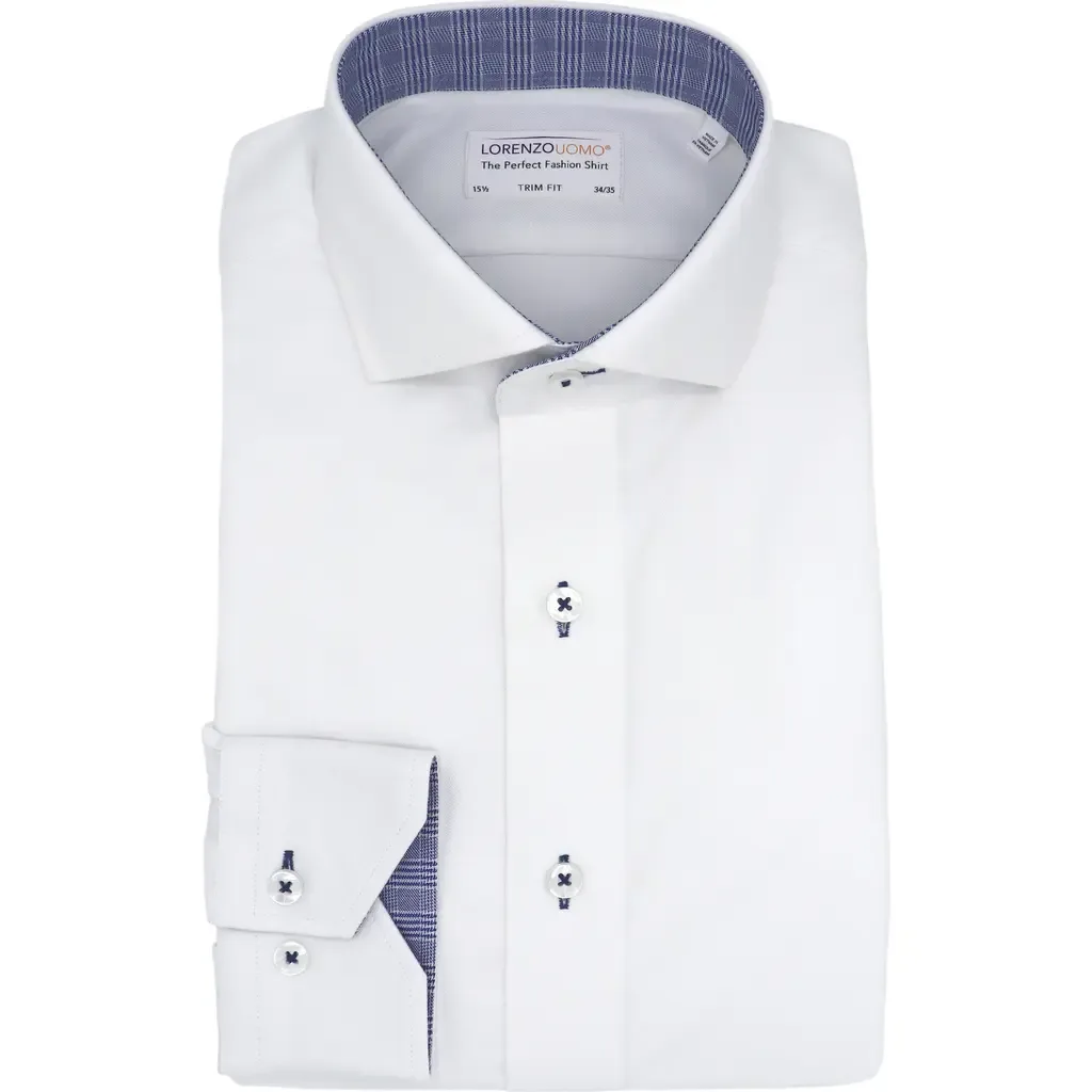 Trim Fit Cotton Dress Shirt by Lorenzo Uomo